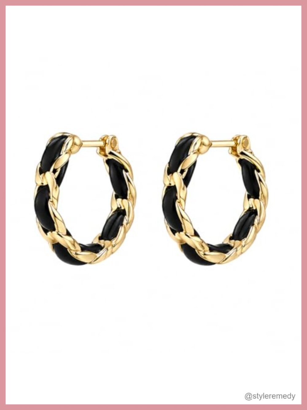 14k Gold Twisted Huggie Hoop Earrings Textured Pearl Accent